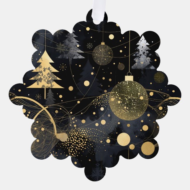 Adorno De Papel Golden Noir Christmas  (Anverso)