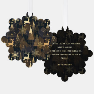 Adorno De Papel Golden Noir Christmas Forest