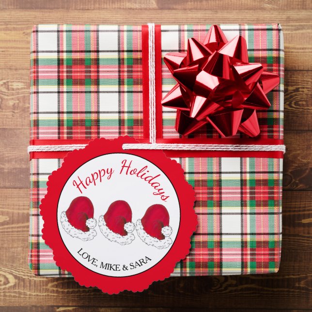 Adorno De Papel Gorro Rojo de Papá Noel Navidad Felices Fiestas (Insitu (Regalo))