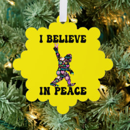 Adorno De Papel Gracioso pie de playa que creo en la paz