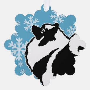 Adorno De Papel Gráficos de Keeshond - Arte de perro original lind