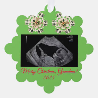 Adorno De Papel Grandma Christmas ornament With a Baby Sonogram 
