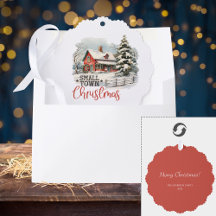 Granja de pequeños Navidades de pueblo rústico