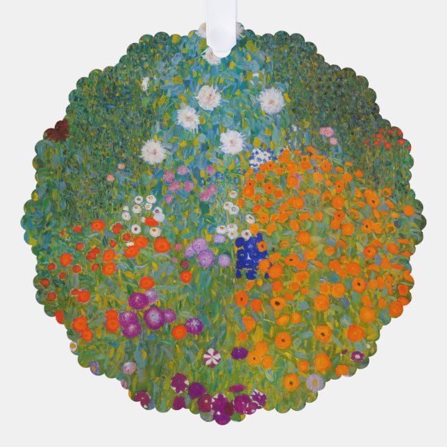 Adorno De Papel Gustav Klimt - Jardín de flores (Anverso)