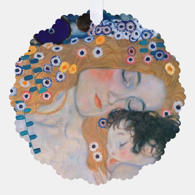 Adorno De Papel Gustav Klimt - Madre e hijo (Anverso)