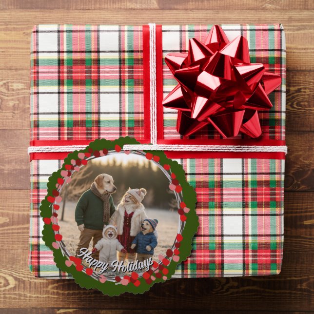 Adorno De Papel Hand Drawn Winter Berries Wreath Photo (Insitu (Regalo))