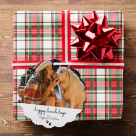 Adorno De Papel Happy Howlidays Minimal Navidades Mascota Gift Tag