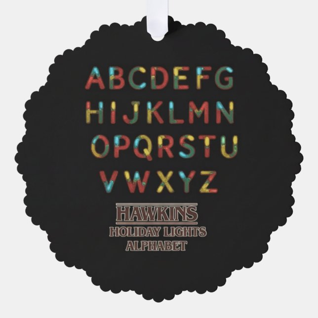 Adorno De Papel Hawkins Holiday Lights Alphabet Paper Ornament (Anverso)