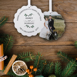 Adorno De Papel Hermosa foto de Mistletoe Merry Casada con Navidad
