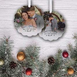 Adorno De Papel Hermosa Mistletoe Primera Navidad Mr & Mrs Photo