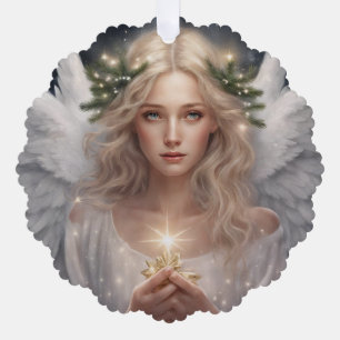 Adorno De Papel Hermoso ángel de Navidad