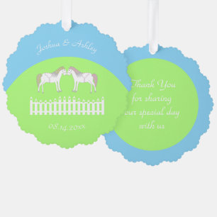 Adorno De Papel Hermoso Personalizado de caballos Boda blanco