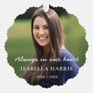 Adorno De Papel Holiday “In Loving Memory” Photo Tribute Card