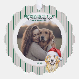 Adorno De Papel Holiday Pun Watercolor Golden Retriever