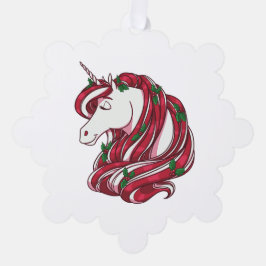 Adorno De Papel Holly Berry Unicorn