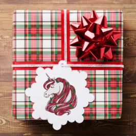 Adorno De Papel Holly Berry Unicorn