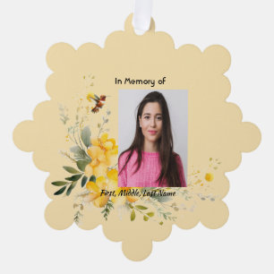 Adorno De Papel Hummingbird Rosas Amarillas en memoria