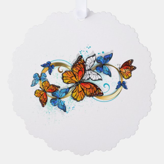 Adorno De Papel Infinidad de Mariposas Monarca (Anverso)