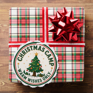 Adorno De Papel Insignia de árbol de Navidad de acampada vintage c