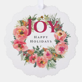 Adorno De Papel Joy rosa de vacaciones Wreath Botánico