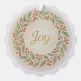 Adorno De Papel “Joy” Watercolor Christmas Ornament