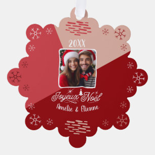 Adorno De Papel Joyeux Noël Avec Foto Personalizado de Navidades f