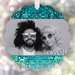 Adorno De Papel Joyful Vibes Retro Disco Ball Navidades de fotogra
