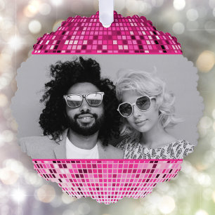 Adorno De Papel Joyful Vibes Retro Disco Ball Navidades de fotogra