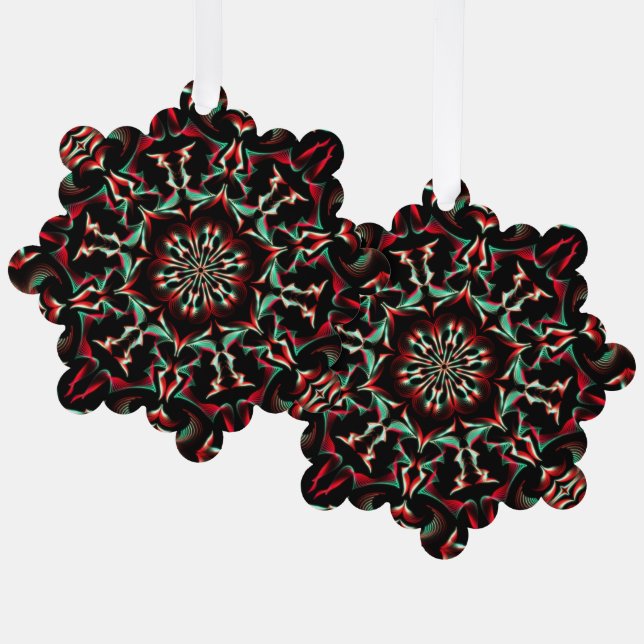 Adorno De Papel Kaleidoscope Patrón hermoso Rojo negro (Anverso/Reverso)