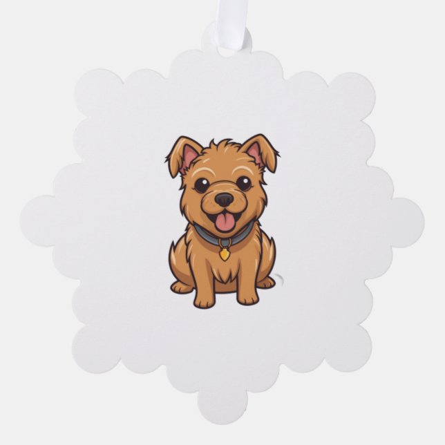 Adorno De Papel Kawaii Australian Terrier Puppy (Anverso)