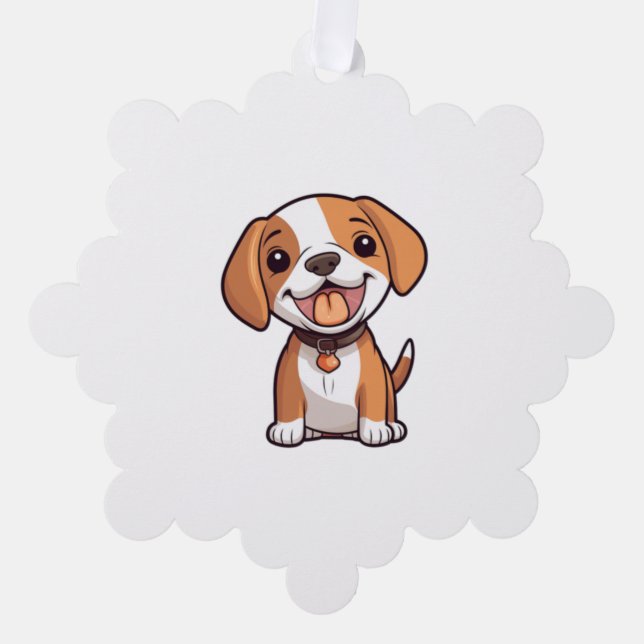 Adorno De Papel Kawaii Beagle Puppy (Anverso)