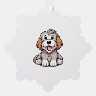 Adorno De Papel Kawaii Beared Collie Puppy