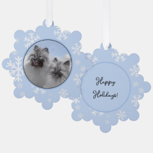 Adorno De Papel Keeshond Pair de Kees pintura animal original