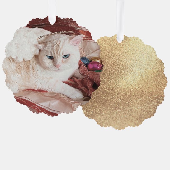 Adorno De Papel Kitty Angel for Christmas (Anverso/Reverso)