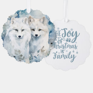 Adorno De Papel La Alegría de la Navidad es la Familia Zorros Árti