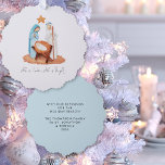 Adorno De Papel La Natividad minimalista Todo Es Navidades Tranqui<br><div class="desc">La Escena De La Natividad minimalista Es Todo Navidades Tranquilos. Un práctico adorno y carta todo en uno, con una encantadora escena nativa moderna Mary, Joseph y el bebé Jesús, con una línea de la noche silenciosa favorita: All Is Calm All es Bright. en un elegante y moderno guión. Con...</div>