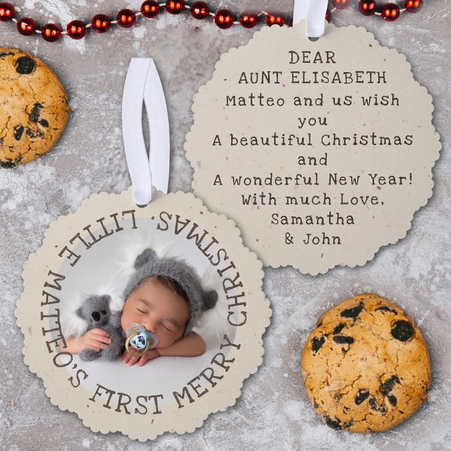 Adorno De Papel La primera cosecha navideña del bebé añada tu foto (Subido por el creador)