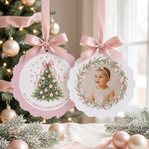 Adorno De Papel La primera Navidad de la bebé