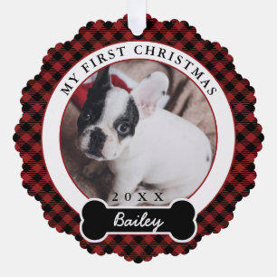 Adorno De Papel La primera Navidad del perro