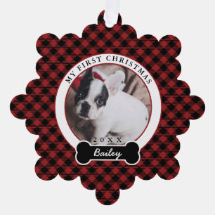 Adorno De Papel La primera Navidad del perro