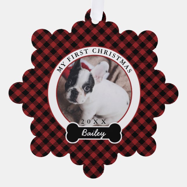 Adorno De Papel La primera Navidad del perro (Anverso)