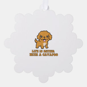 Adorno De Papel La Vida Es Mejor Con Una Cavapoo - Un Perro Funny