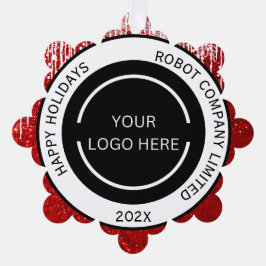 Adorno De Papel Logo y nombre de la Compañía Roja Moderna