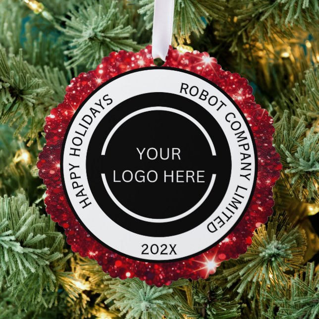 Adorno De Papel Logo y nombre de la Compañía Roja Moderna (Insitu (árbol))