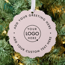 Adorno De Papel Logotipo comercial | Navidades modernos rosados de