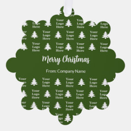 Adorno De Papel Logotipo de la Compañía Blanca Verde del Árbol de 