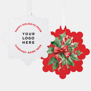 Adorno De Papel Logotipo de Negocio de Árbol de Navidad de Bastón 