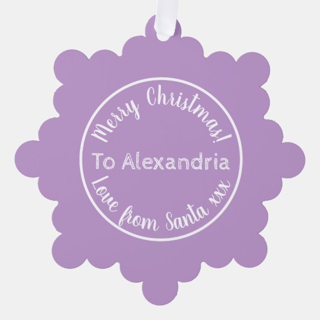 Adorno De Papel Los navidades aman de Santa Purple Lilac (Anverso)