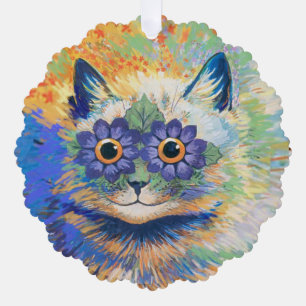 Adorno De Papel Louis Wain 2 Gatos Psicodélicos
