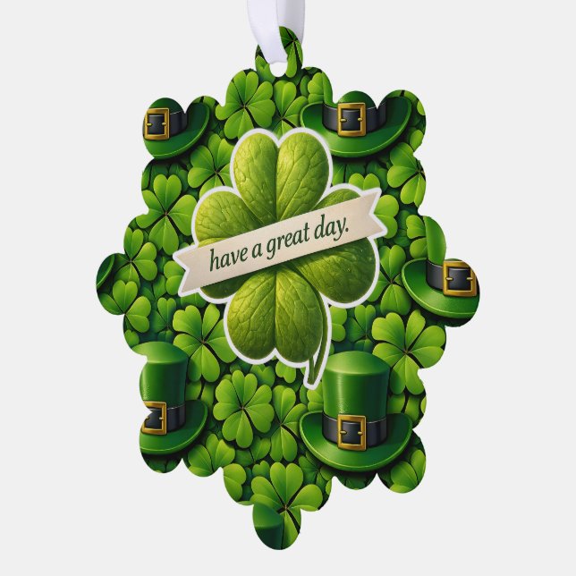 Adorno De Papel Lucky four leaf clover Saint Patrick's Day Patrick (Izquierda)